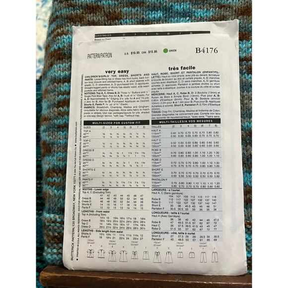 Butterick 4176 pattern toddlers top dress shorts pants sz 2 3 4 5 - Picture 3 of 7